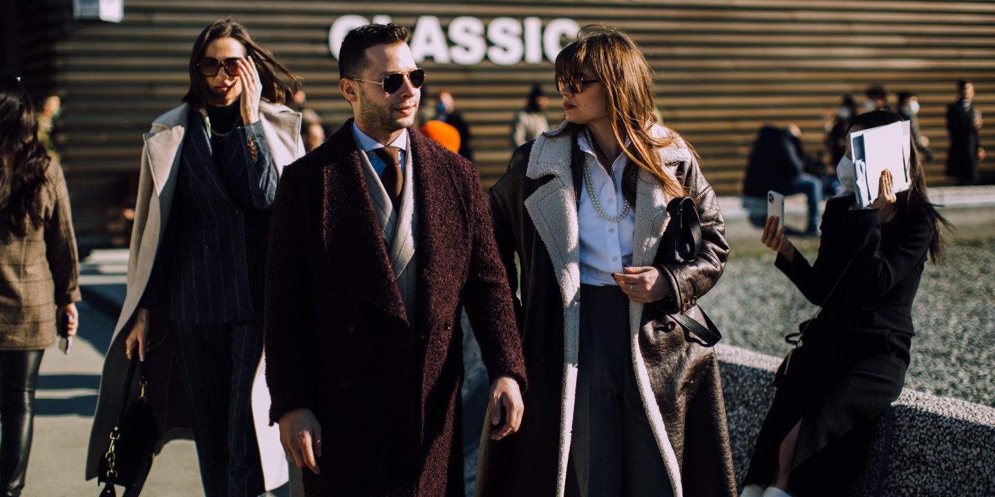 Skemmtileg áferð á frakkanum.