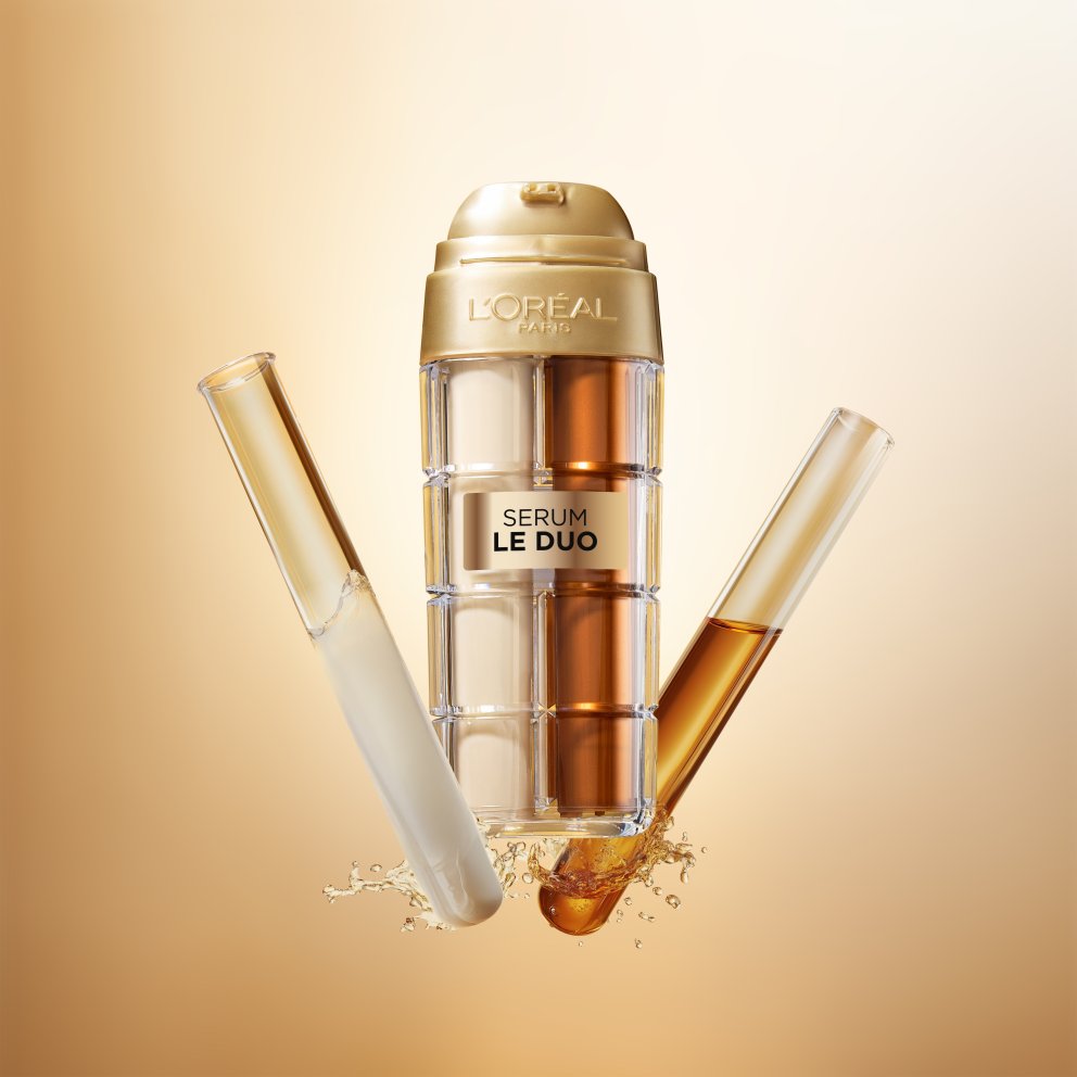 Age Perfect Le Duo Age Defying serum frá L’Oréal Paris hentar öllum húðgerðum, þar á meðal viðkvæmri húð. Í fyrsta skipti sameinar L’Oréal Paris virkni tveggja seruma í einu til að draga úr merkjum öldrunar. Formúlurnar eru aðskildar í tveimur hólfum til að tryggja hámarks ferskleika í hverri pumpu. Hagkaup, 4.515 kr.