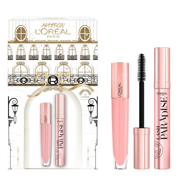 Gjafaskja sem inniheldur geggjaðan gloss og frábæran maskara, Lash Paradise, frá L´oréal Paris sem er skotheld gjöf fyrir marga. Lyfja, 3.438 kr.