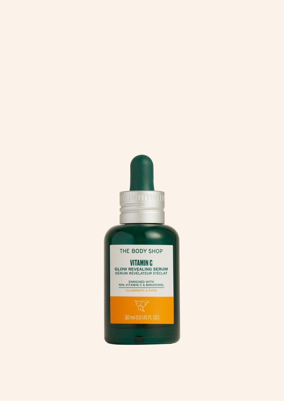 C-vítamín gerir kraftaverk fyrir húðina og gefur henni mikinn ljóma. The Body Shop er með 20% af öllu, meðal annars þessu dásamlega C-vítamín serumi.