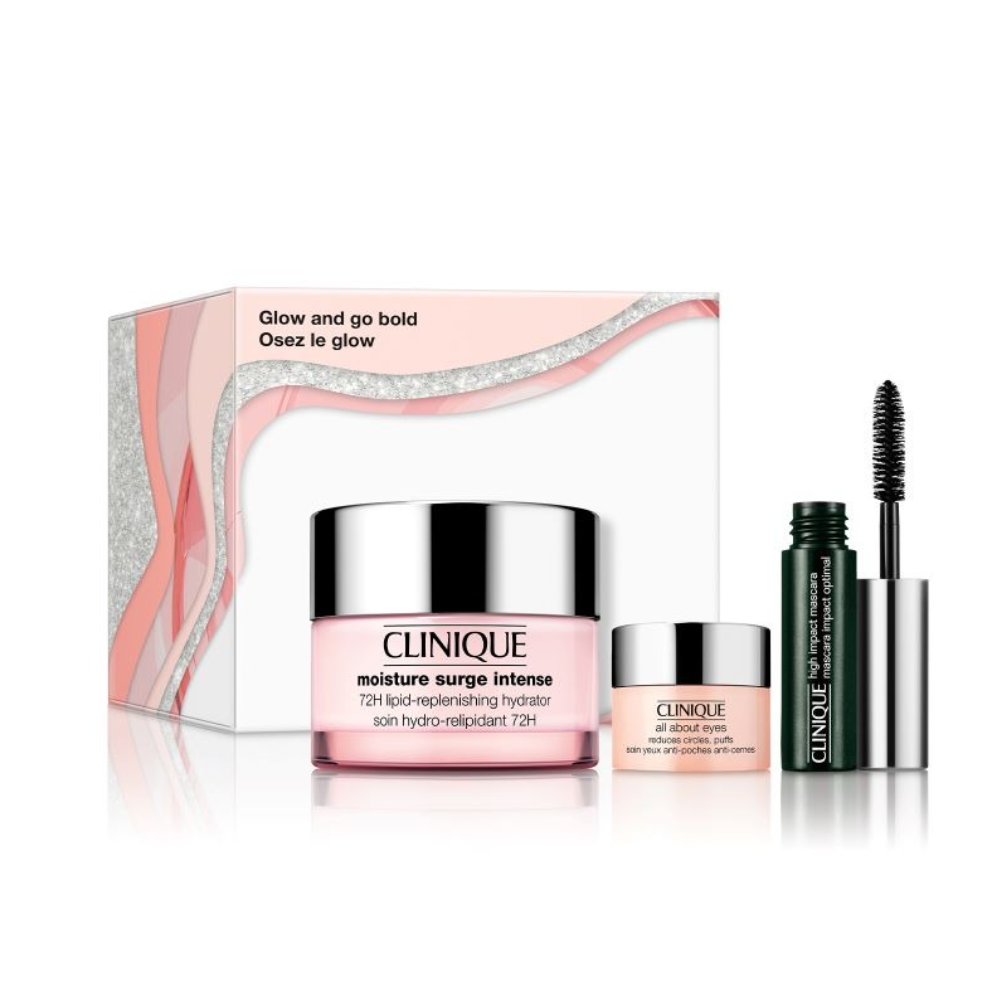 Þrælvinsæla rakakremið og augnkremið frá Clinique með High Impact-maskaranum er gjöf sem myndi slá í gegn um jólin. Lyfja, 6.398 kr.
