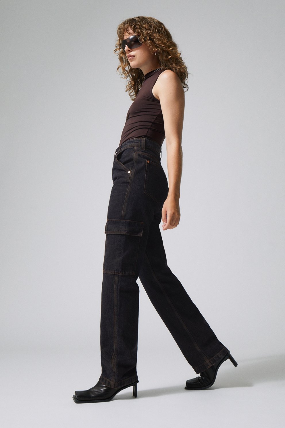 Area High Denim Cargo Trousers, Weekday, Smáralind.
