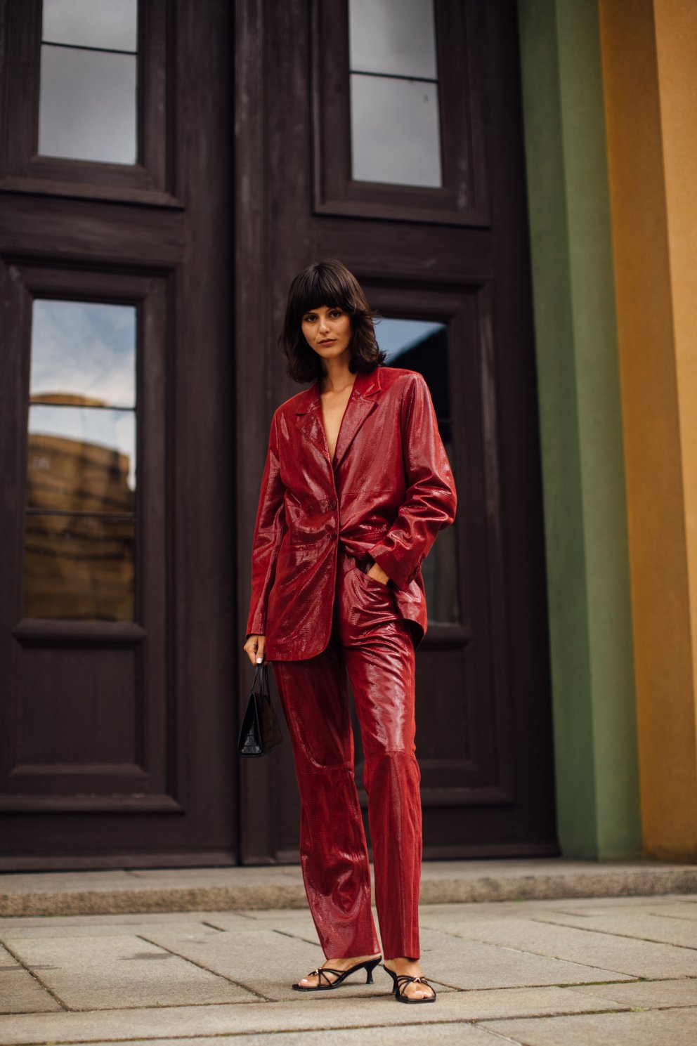 Lady in red.