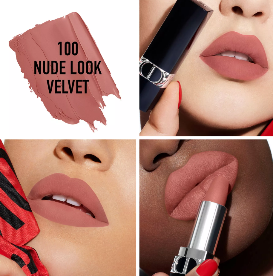 Flauelskenndur varalitur frá Dior í litnum Nude Look Velvet.