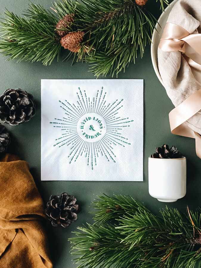 Hátíðarservíettur frá Reykjavík Letterpress, Epal, 1.300 kr.