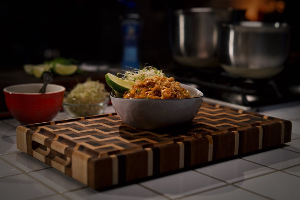 Umrædd uppskrift er að spæsí pad thai með kjúklingi, sem Ívar segir vera ferlega gott á bragðið. Mynd / Aðsend