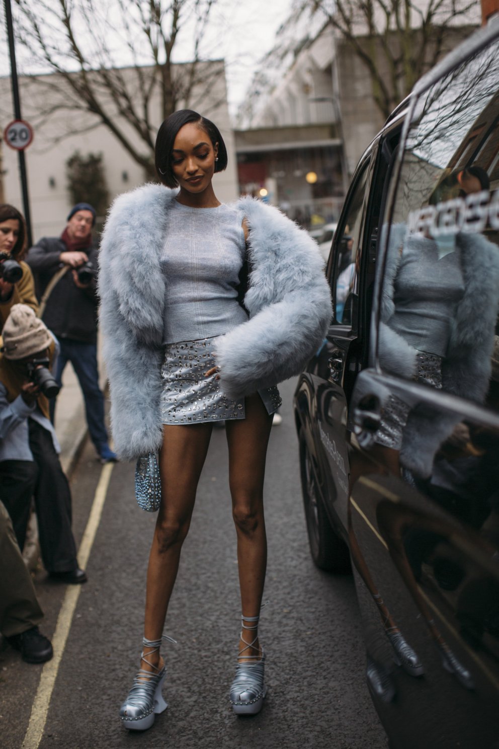 Fyrirsætan Jourdan Dunn á tískuviku í London.