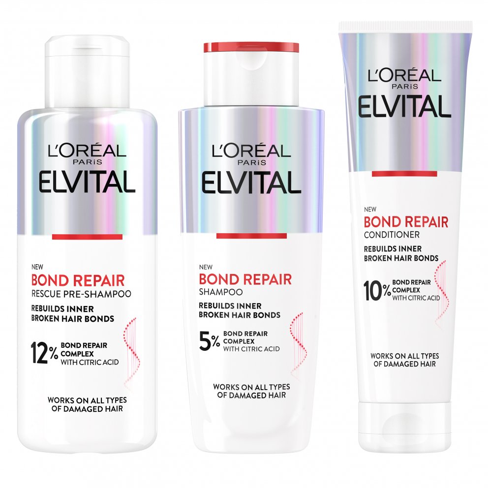 Elvital Bond Repair-hárvörulínan frá L´oréal Paris mun fást í Hagkaup og Lyfju, Smáralind.