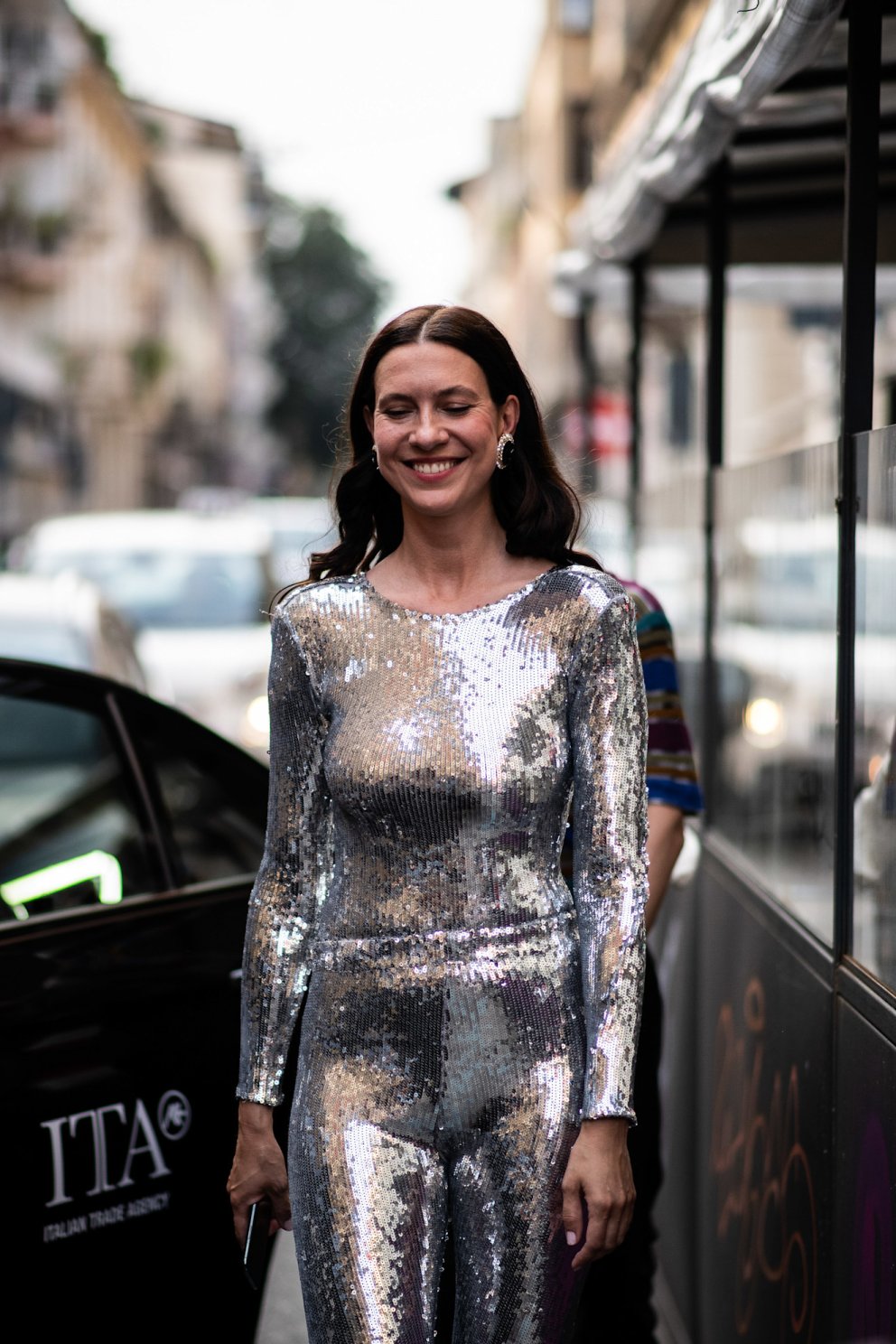 Á götum Mílanó á tískuviku.