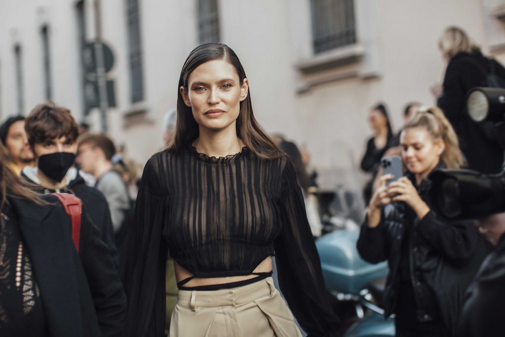 Fyrirsætan Bianca Balti fegurðin uppmáluð.