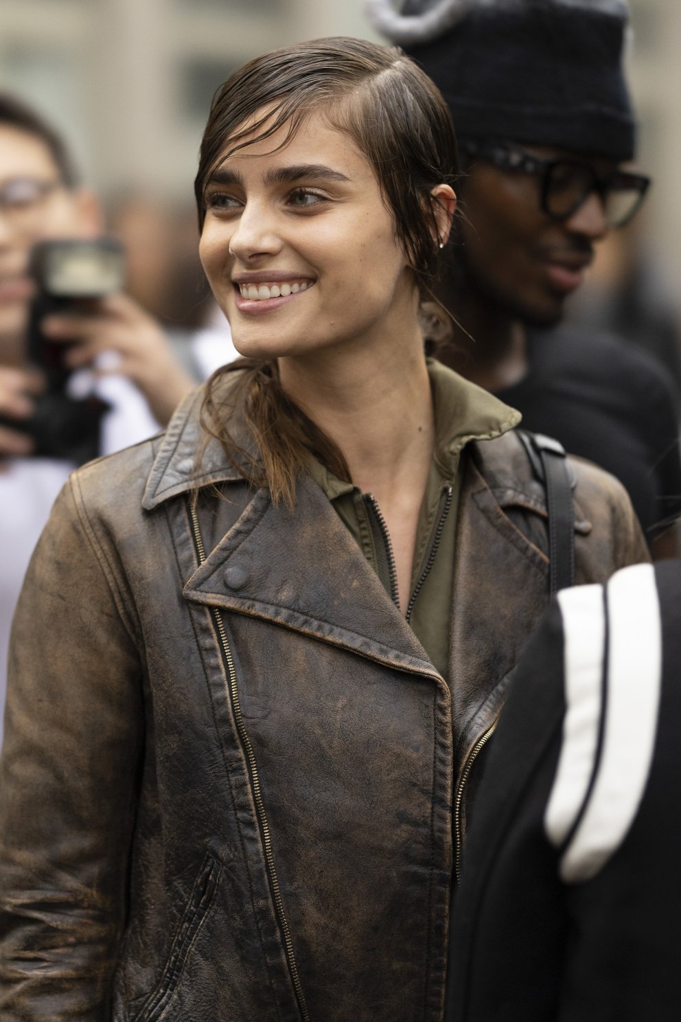 Leðurjakkar sem virðast hafa fengið mikla ást og notkun eru þeim mun meira sjarmerandi.