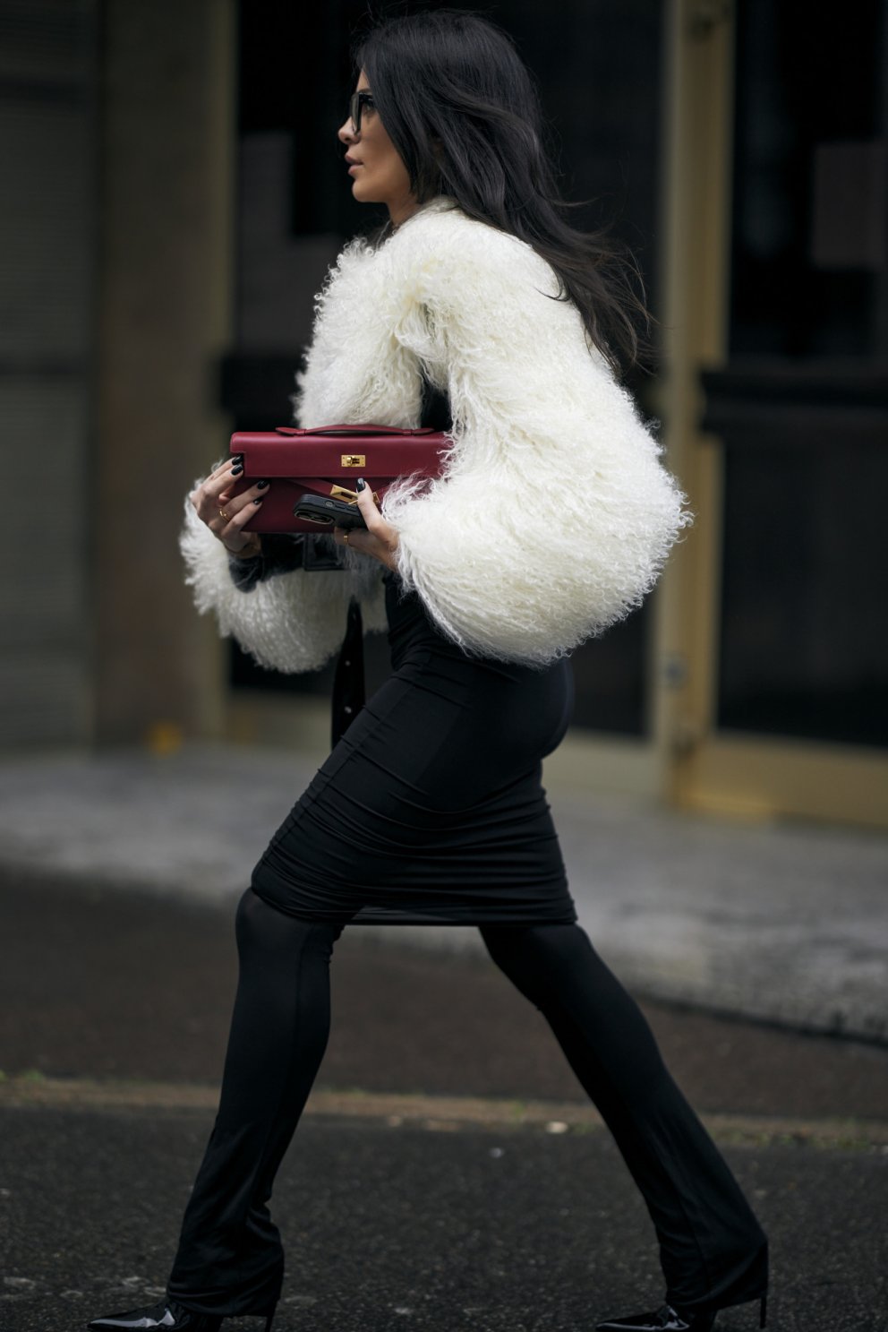 Búrgúndílitað veskið setur punktinn yfir i-ið!