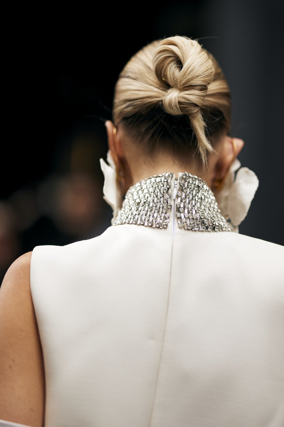 Fallega uppsett hár var algeng sjón á hátískuviku.