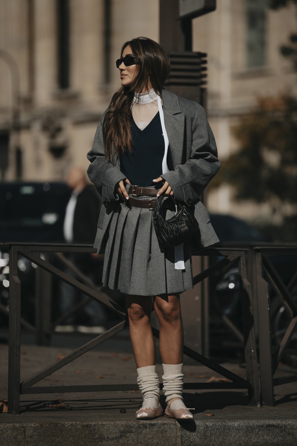 Tamara í Miu Miu-dressi í París.