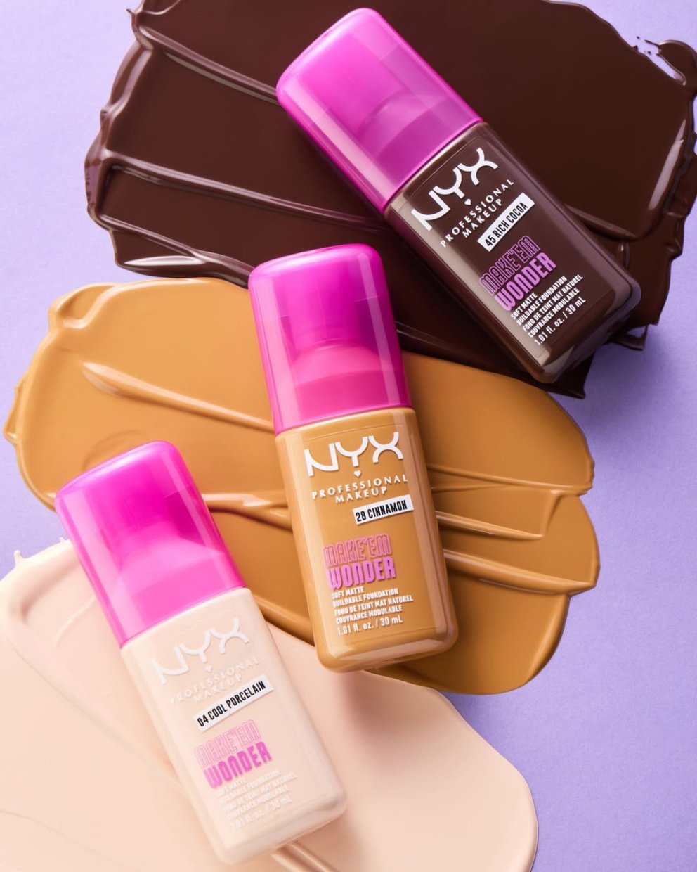 Make Em Wonder er nýr farði frá NYX sem hefur fengið góðar viðtökur. Honum er lýst sem mjúkum, möttum farða sem auðvelt er að byggja upp, endist allan daginn og er með náttúrulegra áferð sem fellur að húðlitnum. Hagkaup, 2.576 kr.