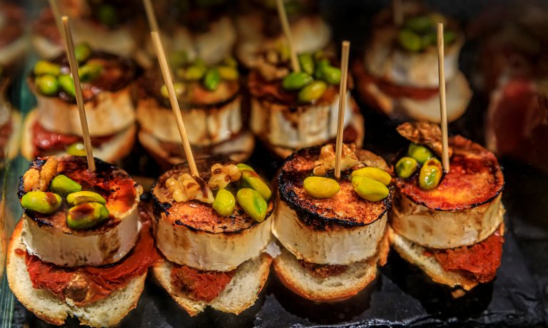 Pintxos-réttir eru ómótstæðilegir í San Sebastian.