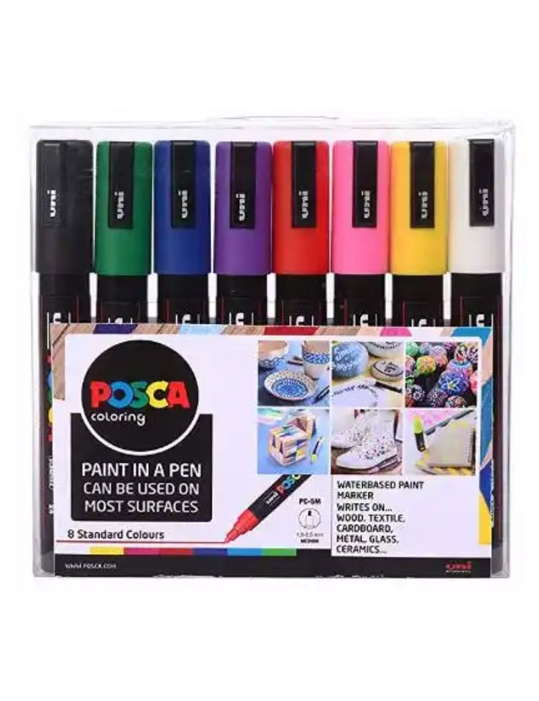Með Posca-málningarpennunum má mála á steina, leir, steypu, postulín, keramik, gler, tré og textíl. Möguleikarnir eru endalausir. A4, 3.799 kr.