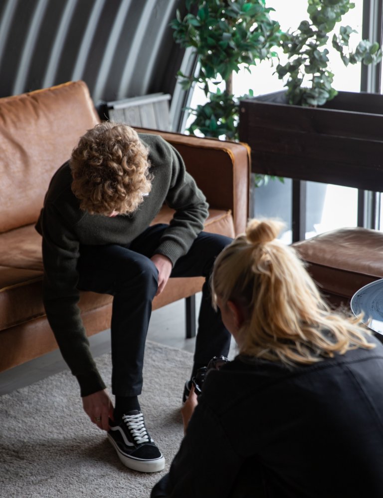 Hér sjáum við Vans skóna ljósmyndaða í bak og fyrir.