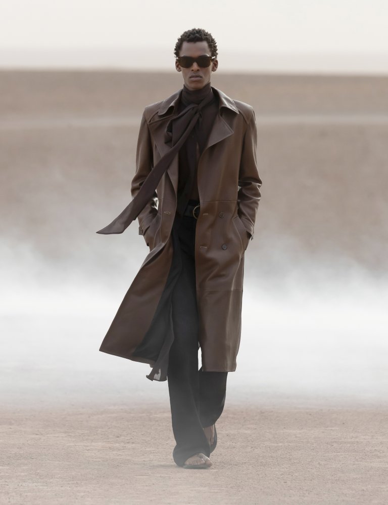 Saint Laurent-leðurkápa.