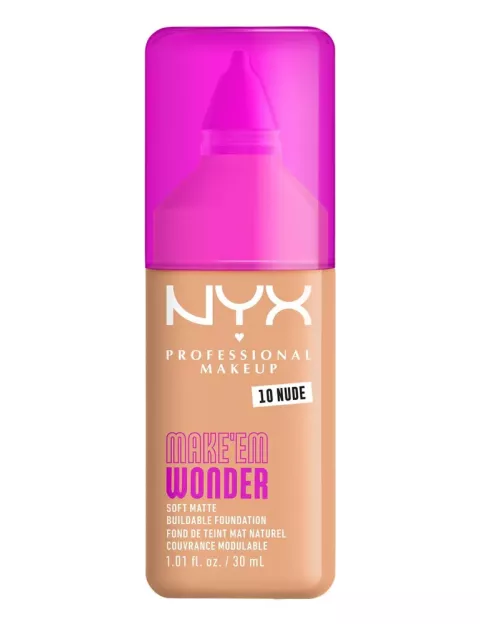 NYX Make Me Wonder Soft Matte Foundation er léttur farði sem gefur fallega, matta áferð sem lítur samt náttúrulega út. Formúlan er stútfull af góðum innihaldsefnum og með góðri þekju. Hagkaup, 3.195 kr.
