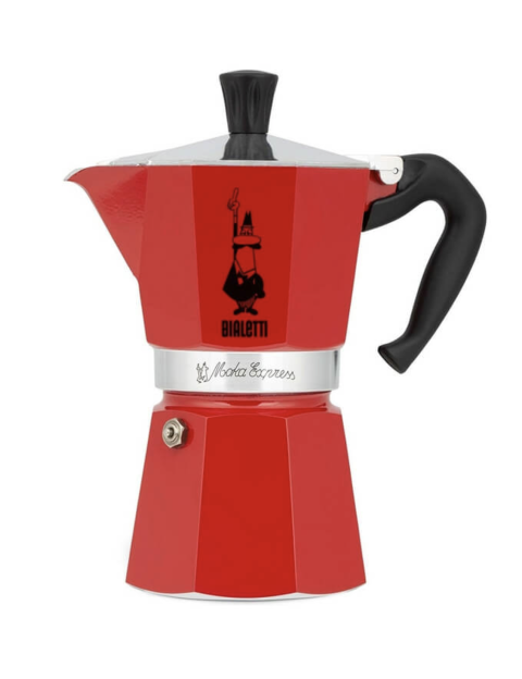 Bialetti mokkakanna í rauðu –  kemur í tveimur stærðum, sem 3 bolla kanna og 6 bolla kanna. Líf og list - verð frá 5.590 kr. 
