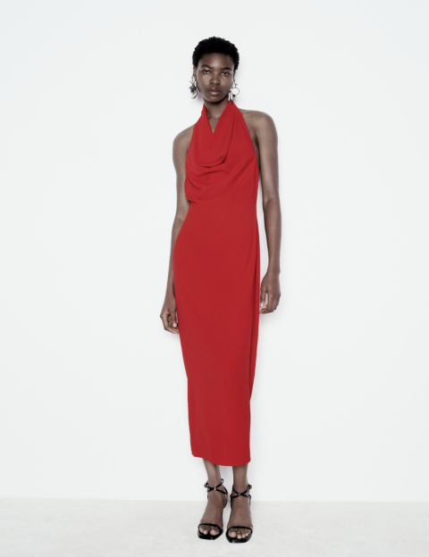 Þröngur rauður kjóll frá ZARA - 4.995 kr.